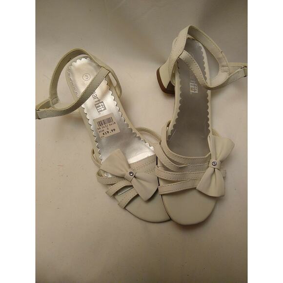 Smart Fit Girls White Adjustable Strap Sandals Size 3 - Picture 1 of 8